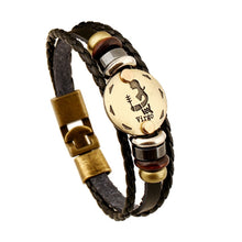 Load image into Gallery viewer, 2020 new men punk Zodiac Signs Aries Leo Bracelet Constellations charm men bracelets Virgo Pisces Pendant Women Gift DropShiping