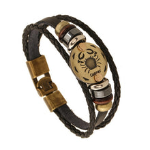 Load image into Gallery viewer, 2020 new men punk Zodiac Signs Aries Leo Bracelet Constellations charm men bracelets Virgo Pisces Pendant Women Gift DropShiping