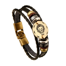 Load image into Gallery viewer, 2020 new men punk Zodiac Signs Aries Leo Bracelet Constellations charm men bracelets Virgo Pisces Pendant Women Gift DropShiping