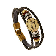 Load image into Gallery viewer, 2020 new men punk Zodiac Signs Aries Leo Bracelet Constellations charm men bracelets Virgo Pisces Pendant Women Gift DropShiping