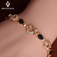 Load image into Gallery viewer, MISANANRYNE New 5 colors Beautiful Bracelet for Women Colorful Austrian Crystal Fashion Heart Chain Bracelet Wholesale