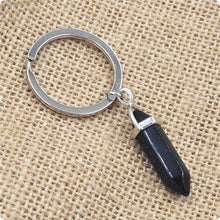 Load image into Gallery viewer, 1 PC Fashion Natural Stone Pendant Keychain Natural Quartz Stone Key Rings Pink Crystal Key Chains Accessories Jewelry Gift