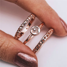 Load image into Gallery viewer, AY 3Pcs/Set Fashion Geometry Intersect Crystal Rings Set For Women Girls Engagement Wedding Rings Female Party Jewelry Gifts
