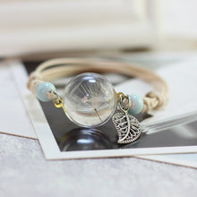 Load image into Gallery viewer, Lidavi New Boho Vintage Charm Bracelet Handmade Real Dry Flower Glass Ball Weave Adjustable Bracelets Bangle for Women Fashion