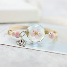 Load image into Gallery viewer, Lidavi New Boho Vintage Charm Bracelet Handmade Real Dry Flower Glass Ball Weave Adjustable Bracelets Bangle for Women Fashion