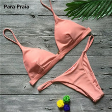 Load image into Gallery viewer, 9 Colors Solid Bikini Set 2020 Sexy Push Up Swimwear Women Brazilian Swimsuit Low Waist Biquini Halter Two Pieces Bathing Suit