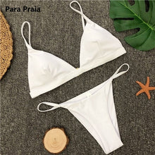 Load image into Gallery viewer, 9 Colors Solid Bikini Set 2020 Sexy Push Up Swimwear Women Brazilian Swimsuit Low Waist Biquini Halter Two Pieces Bathing Suit