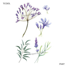 Load image into Gallery viewer, HXMAN Flower Temporary Tattoos for Women Hand Tattoo Sticker Fashion Body Art Waterproof Arm Fake Tatoo Paper 9.8X6cm P-013