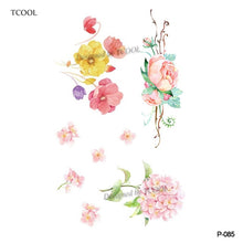 Load image into Gallery viewer, HXMAN Flower Temporary Tattoos for Women Hand Tattoo Sticker Fashion Body Art Waterproof Arm Fake Tatoo Paper 9.8X6cm P-013