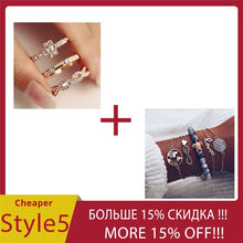 Load image into Gallery viewer, AY 3Pcs/Set Fashion Geometry Intersect Crystal Rings Set For Women Girls Engagement Wedding Rings Female Party Jewelry Gifts
