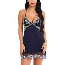 Load image into Gallery viewer, Women Sexy Lace Night Dress Lingerie Deep V Nightgowns Casual Home Dress Nightdress Fashion Sleepwear Summer Homewear #D