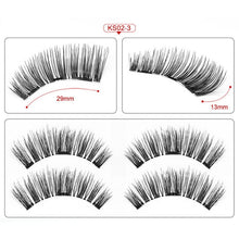 Load image into Gallery viewer, Magnetic eyelashes with 3 magnets handmade 3D/6D magnetic lashes natural false eyelashes magnet lashes with gift box-24P-3