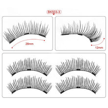 Load image into Gallery viewer, Magnetic eyelashes with 3 magnets handmade 3D/6D magnetic lashes natural false eyelashes magnet lashes with gift box-24P-3