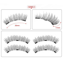 Load image into Gallery viewer, Magnetic eyelashes with 3 magnets handmade 3D/6D magnetic lashes natural false eyelashes magnet lashes with gift box-24P-3