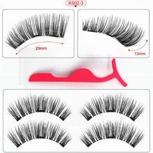 Load image into Gallery viewer, Magnetic eyelashes with 3 magnets handmade 3D/6D magnetic lashes natural false eyelashes magnet lashes with gift box-24P-3
