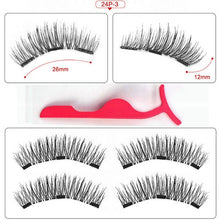 Load image into Gallery viewer, Magnetic eyelashes with 3 magnets handmade 3D/6D magnetic lashes natural false eyelashes magnet lashes with gift box-24P-3