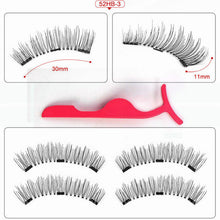 Load image into Gallery viewer, Magnetic eyelashes with 3 magnets handmade 3D/6D magnetic lashes natural false eyelashes magnet lashes with gift box-24P-3