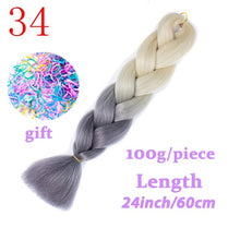 Load image into Gallery viewer, LISI HAIR Jumbo Braids Long Ombre Jumbo Synthetic Braiding Hair Crochet Blonde Pink Blue Grey Hair Extensions African Viscera