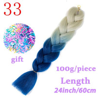 Load image into Gallery viewer, LISI HAIR Jumbo Braids Long Ombre Jumbo Synthetic Braiding Hair Crochet Blonde Pink Blue Grey Hair Extensions African Viscera