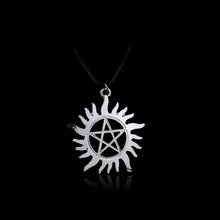 Load image into Gallery viewer, HOT Antique Pentagram Pentacle Angel Wings Pendant Supernatural Necklace Women Jewelry Luminous Necklace GLOW in the DARK gift