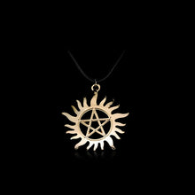 Load image into Gallery viewer, HOT Antique Pentagram Pentacle Angel Wings Pendant Supernatural Necklace Women Jewelry Luminous Necklace GLOW in the DARK gift
