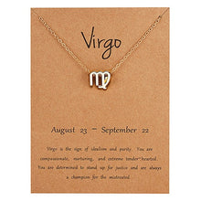 Load image into Gallery viewer, Female Elegant Star Zodiac Sign 12 Constellation Necklaces Pendants Charm Gold Chain Choker Necklaces for Women Jewelry Dropship