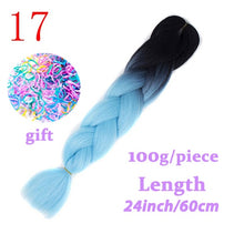 Load image into Gallery viewer, LISI HAIR 24 Inch Braiding Hair Extensions Jumbo Crochet Braids Synthetic Hair style 100g/Pc Pure Blonde Pink Green