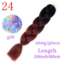 Load image into Gallery viewer, LISI HAIR 24 Inch Braiding Hair Extensions Jumbo Crochet Braids Synthetic Hair style 100g/Pc Pure Blonde Pink Green