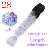 Load image into Gallery viewer, LISI HAIR 24 Inch Braiding Hair Extensions Jumbo Crochet Braids Synthetic Hair style 100g/Pc Pure Blonde Pink Green