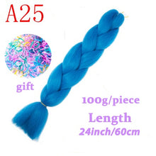 Load image into Gallery viewer, LISI HAIR 24 Inch Braiding Hair Extensions Jumbo Crochet Braids Synthetic Hair style 100g/Pc Pure Blonde Pink Green