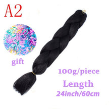 Load image into Gallery viewer, LISI HAIR 24 Inch Braiding Hair Extensions Jumbo Crochet Braids Synthetic Hair style 100g/Pc Pure Blonde Pink Green