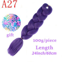 Load image into Gallery viewer, LISI HAIR 24 Inch Braiding Hair Extensions Jumbo Crochet Braids Synthetic Hair style 100g/Pc Pure Blonde Pink Green