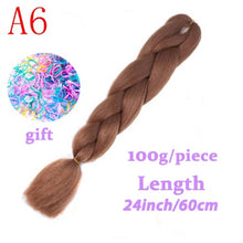 Load image into Gallery viewer, LISI HAIR 24 Inch Braiding Hair Extensions Jumbo Crochet Braids Synthetic Hair style 100g/Pc Pure Blonde Pink Green