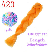 Load image into Gallery viewer, LISI HAIR 24 Inch Braiding Hair Extensions Jumbo Crochet Braids Synthetic Hair style 100g/Pc Pure Blonde Pink Green