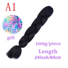 Load image into Gallery viewer, LISI HAIR 24 Inch Braiding Hair Extensions Jumbo Crochet Braids Synthetic Hair style 100g/Pc Pure Blonde Pink Green