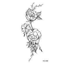 Load image into Gallery viewer, Hot 1PC Popular Ballet Black White Flowers Tattoos Sticker Temporary Drawing Body Art Fake Water Transfer