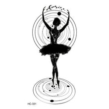 Load image into Gallery viewer, Hot 1PC Popular Ballet Black White Flowers Tattoos Sticker Temporary Drawing Body Art Fake Water Transfer