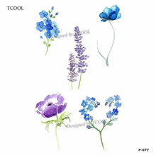 Load image into Gallery viewer, HXMAN Flower Temporary Tattoos for Women Hand Tattoo Sticker Fashion Body Art Waterproof Arm Fake Tatoo Paper 9.8X6cm P-013