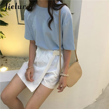 Load image into Gallery viewer, Jielur Tee Shirt 15 Solid Color Basic T Shirt Women Casual O-neck Harajuku Summer Top Korean Hipster White Tshirt S-XL Dropship
