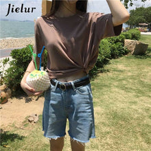 Load image into Gallery viewer, Jielur Tee Shirt 15 Solid Color Basic T Shirt Women Casual O-neck Harajuku Summer Top Korean Hipster White Tshirt S-XL Dropship
