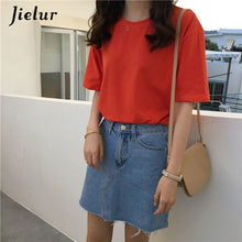 Load image into Gallery viewer, Jielur Tee Shirt 15 Solid Color Basic T Shirt Women Casual O-neck Harajuku Summer Top Korean Hipster White Tshirt S-XL Dropship
