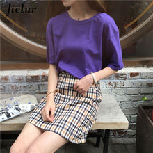 Load image into Gallery viewer, Jielur Tee Shirt 15 Solid Color Basic T Shirt Women Casual O-neck Harajuku Summer Top Korean Hipster White Tshirt S-XL Dropship
