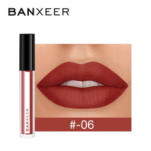 Load image into Gallery viewer, BANXEER Lipgloss Matte 8 Colors Lip Gloss Velvety Lipstick Liquid Matte Waterproof Lip Tint Full &amp; rich Sexy Lip Makeup Cosmetic
