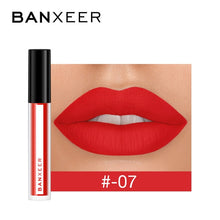 Load image into Gallery viewer, BANXEER Lipgloss Matte 8 Colors Lip Gloss Velvety Lipstick Liquid Matte Waterproof Lip Tint Full &amp; rich Sexy Lip Makeup Cosmetic
