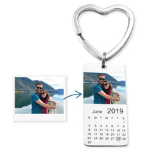 Load image into Gallery viewer, MYLONGINGCHARM  personalized colour photo calendar keychain love date gift for women family gift
