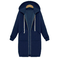 Load image into Gallery viewer, Long Hoodies Women Autumn Winter Oversized Hoodies Long Sleeve Sweatshirt Women Zipper Fashion Outerwear Pockets Sudadera Mujer
