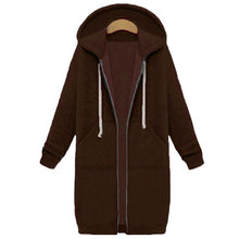 Load image into Gallery viewer, Long Hoodies Women Autumn Winter Oversized Hoodies Long Sleeve Sweatshirt Women Zipper Fashion Outerwear Pockets Sudadera Mujer

