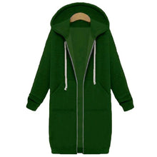 Load image into Gallery viewer, Long Hoodies Women Autumn Winter Oversized Hoodies Long Sleeve Sweatshirt Women Zipper Fashion Outerwear Pockets Sudadera Mujer
