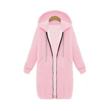 Load image into Gallery viewer, Long Hoodies Women Autumn Winter Oversized Hoodies Long Sleeve Sweatshirt Women Zipper Fashion Outerwear Pockets Sudadera Mujer
