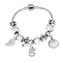 Load image into Gallery viewer, ZOSHI Pink Crystal Charm Silver Bracelets &amp; Bangles for Women With Aliexpress Murano Beads Silver Bracelet Femme Jewelry

